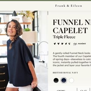 NWOT FRANK & EILEEN FUNNEL NECK CAPELET TRIPLE FLEECE